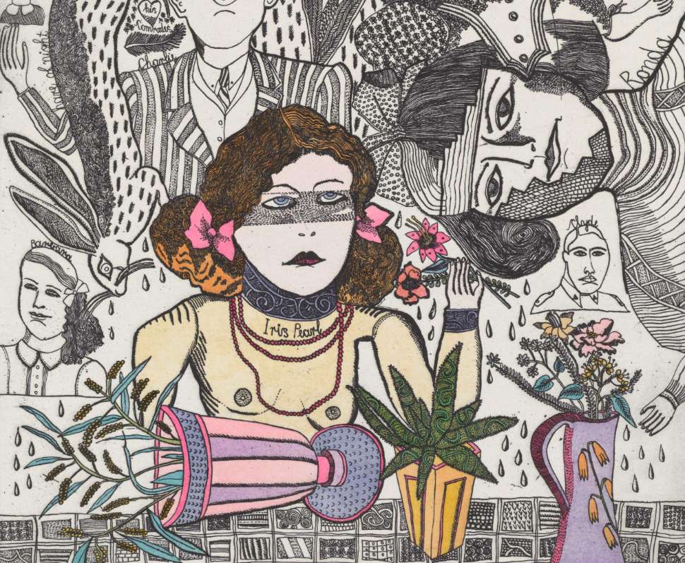 illustration of woman with plants