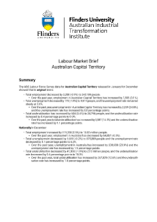 Labour Market Brief Australian Capital Territory