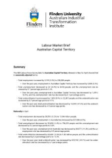 Labour Market Brief Australian Capital Territory