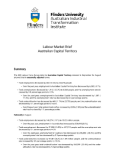 Labour Market Brief Australian Capital Territory