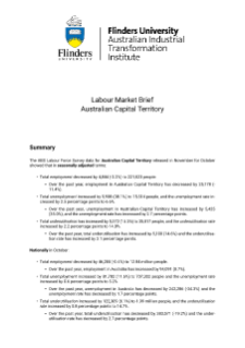 Labour Market Brief Australian Capital Territory