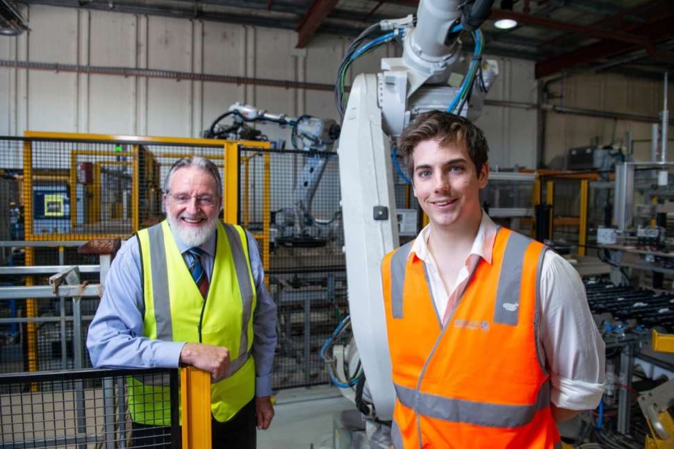 Frank Seeley AM FAICD with scholarship recipient Kieran Lobban