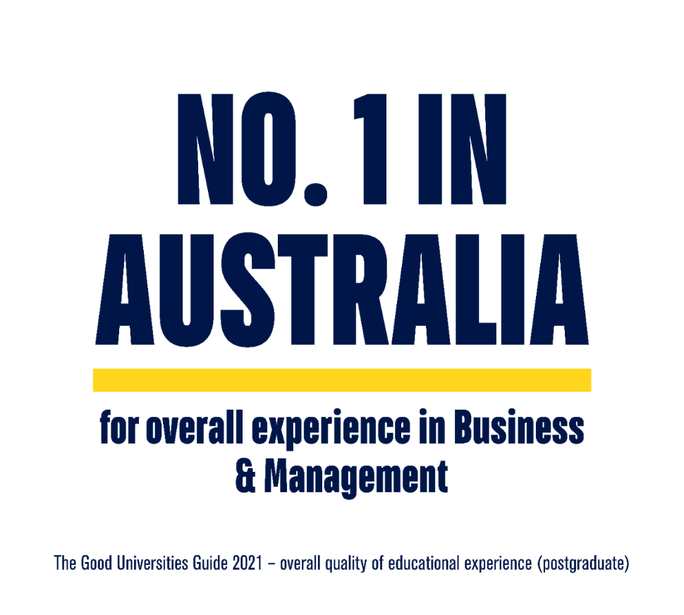 No 1 in Australia for overall experience in business and management