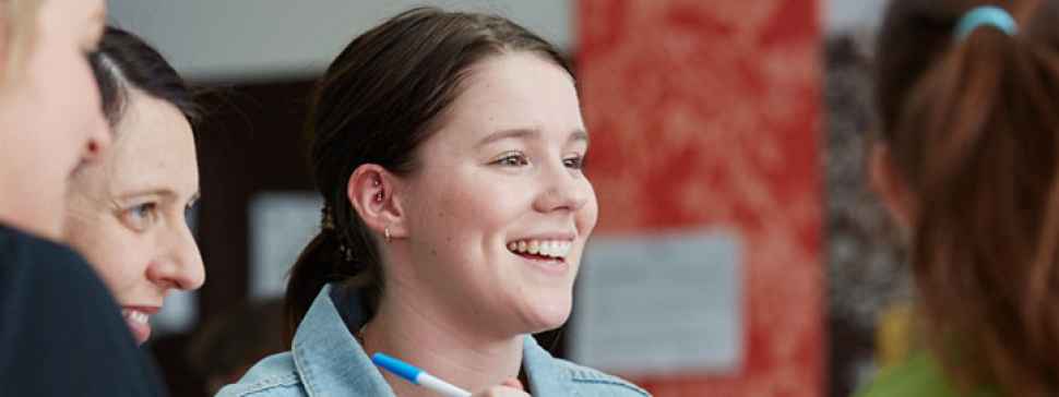 Bachelor of Education student smiling during mentoring session